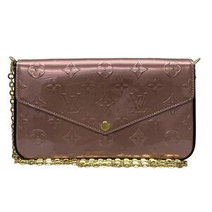 Auth LOUIS VUITTON Pochette Felice M69793 Rose Pearl Monogram Vernis - FH5210